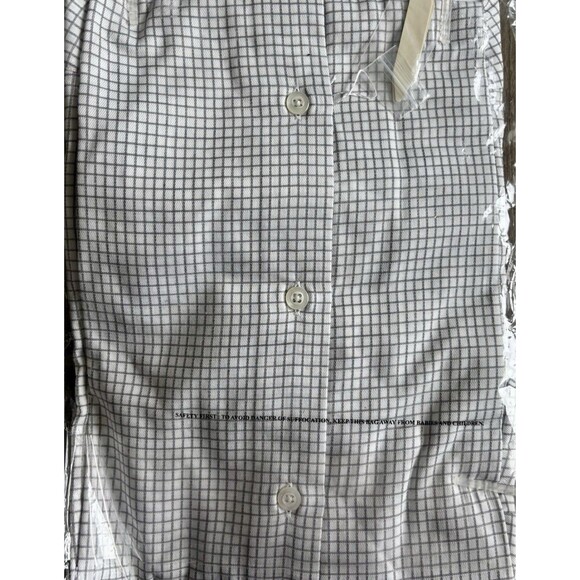 Modena Black White Check Slim Fit Button-Down Long Sleeve Dress Shirt Men’s 17 - Picture 4 of 4